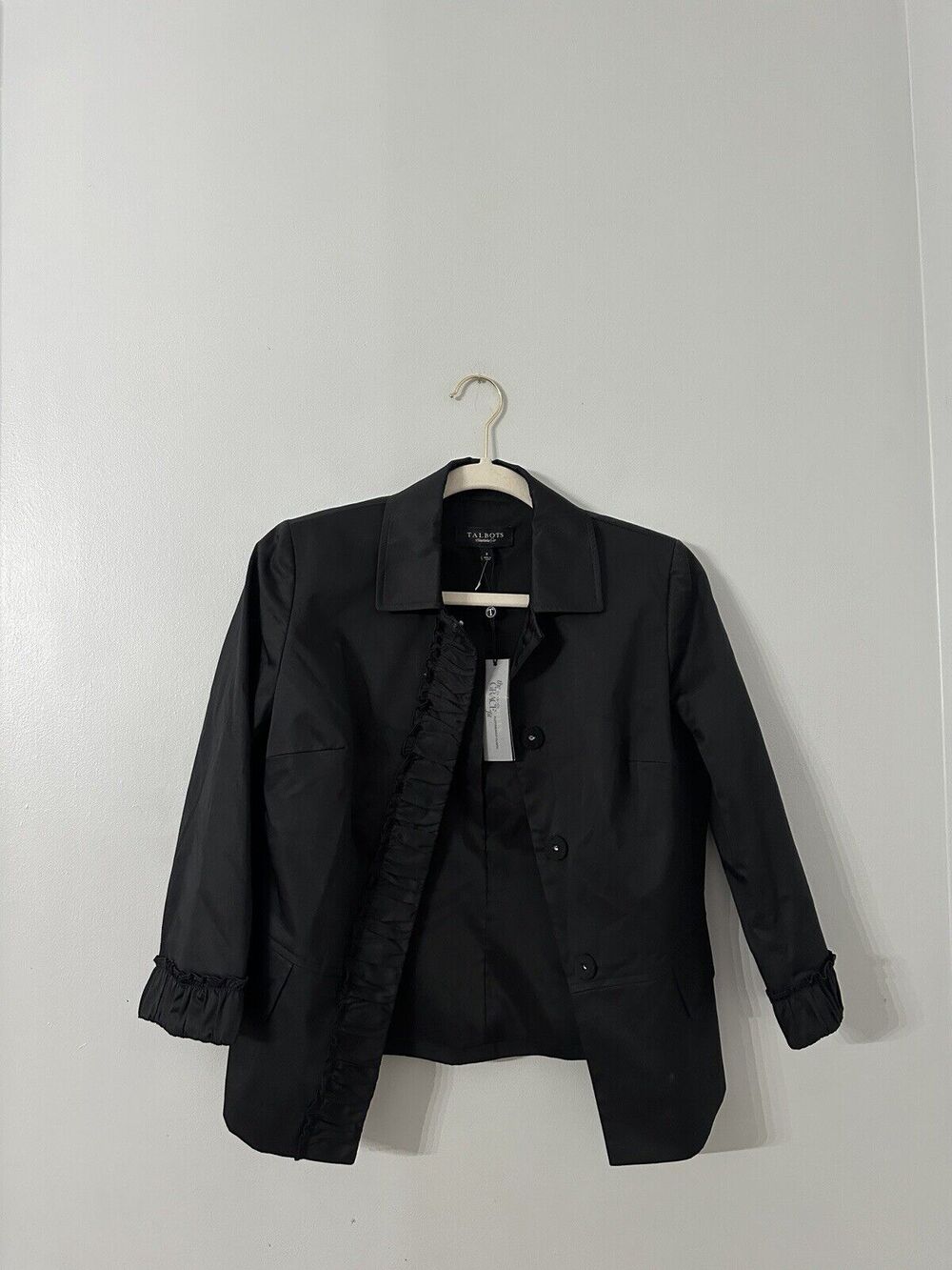 Talbots Blazer Jacket The Grace Fit Buttons Black Career Sz 2 New